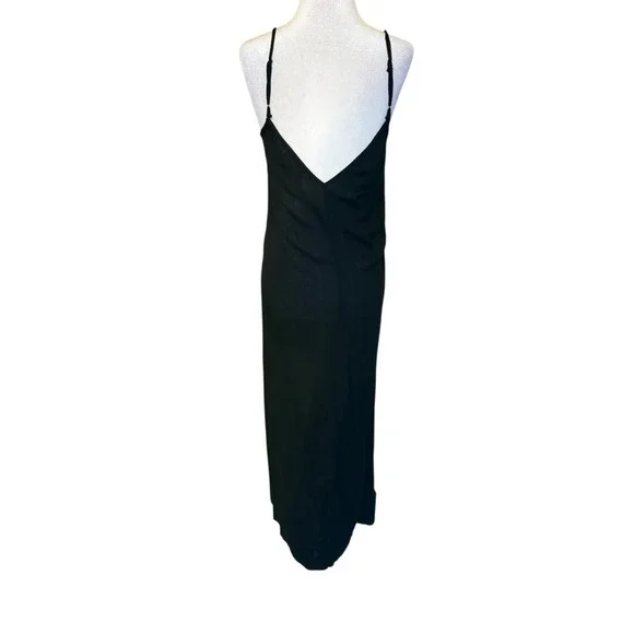 Treasure & Bond Black V-Neck Maxi Slip Dress XXS NEW - Picture 3 of 7